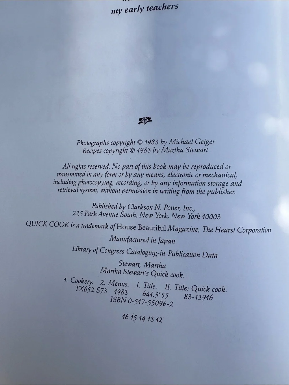 Martha Stewart's Quick Cook - 1st Edition Cookbook